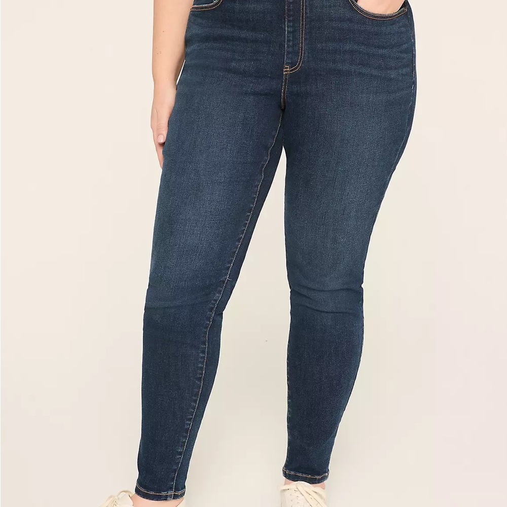 NWOT-Lane Bryant Dark Blue High Rise Pull On Skinny fit jeans